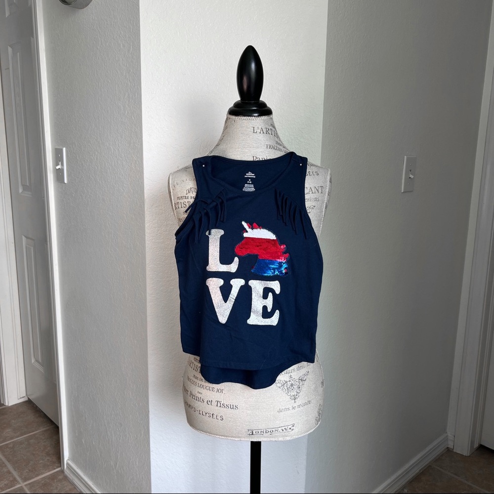 Girls patriotic / Fourth of July tank top. Size 7-8